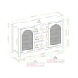 Pemberly Row Modern Arched Rattan 2-Door Wood Sideboard 58