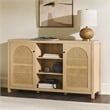 Pemberly Row Modern Arched Rattan 2-Door Wood Sideboard 58