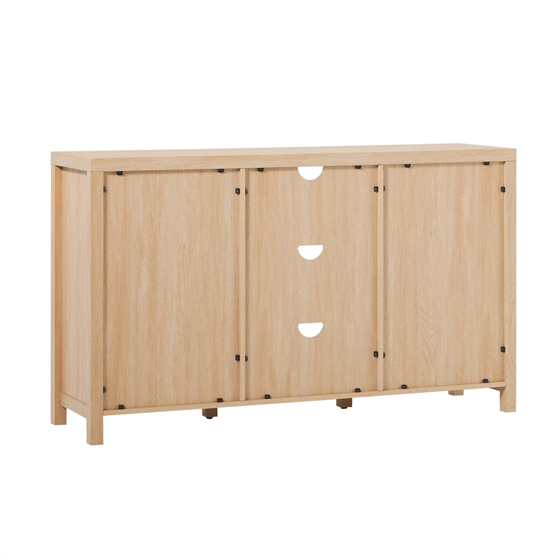 Pemberly Row Modern Arched Rattan 2-Door Wood Sideboard 58