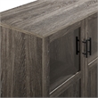 Pemberly Row Glass and Grooved Wood Door Transitional Accent Cabinet - Ash