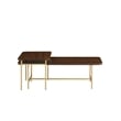Pemberly Row 2-Piece Modern Wood Nesting Coffee Table - Dark Walnut / Gold