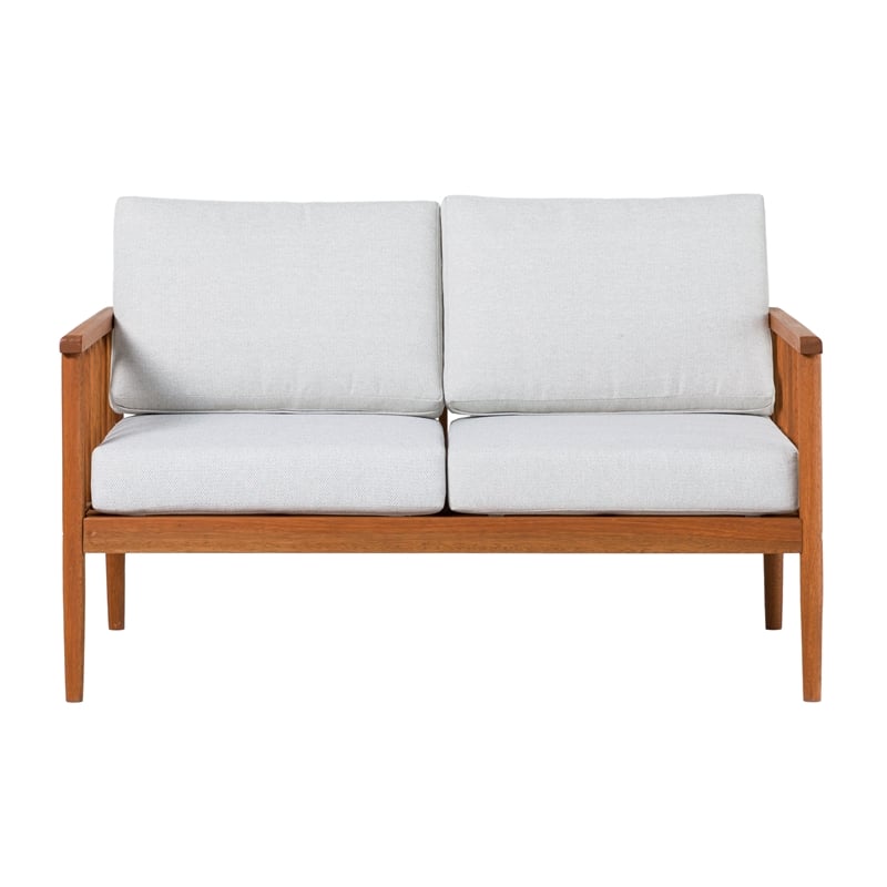 Pemberly Row Modern Outdoor Solid Wood Spindle Style Double Lounge - Brown