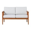 Pemberly Row Modern Outdoor Solid Wood Spindle Style Double Lounge - Brown
