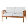 Pemberly Row Modern Outdoor Solid Wood Spindle Style Double Lounge - Brown