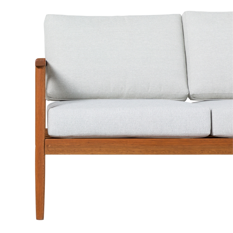 Pemberly Row Modern Outdoor Solid Wood Spindle Style Double Lounge - Brown
