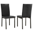 Pemberly Row Upholstered Faux Leather Dining Chairs in Black