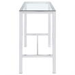 Pemberly Row Contemporary Rectangular Glass Top Pub Table in Clear
