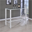 Pemberly Row Contemporary Rectangular Glass Top Pub Table in Clear