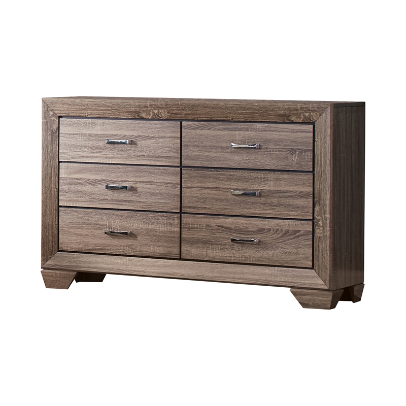 Pemberly Row Transitional 5-Piece Wood Queen Bedroom Set in Brown