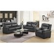 Pemberly Row Pillow Top Arm Upholstered Faux Leather Sofa in Gray