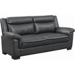 Pemberly Row Pillow Top Arm Upholstered Faux Leather Sofa in Gray