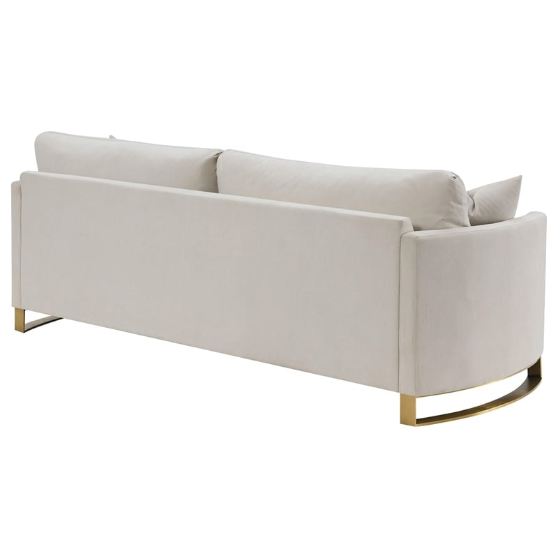 Pemberly Row Contemporary Upholstered Arched Arms Sofa in Beige