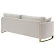 Pemberly Row Contemporary Upholstered Arched Arms Sofa in Beige