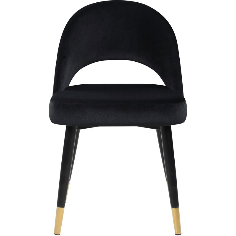 Pemberly Row Arched Back Upholstered Velvet Dining Chairs in Black