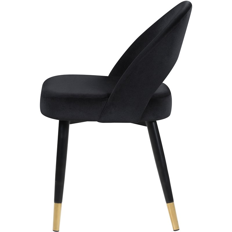 Pemberly Row Arched Back Upholstered Velvet Dining Chairs in Black