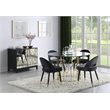 Pemberly Row Arched Back Upholstered Velvet Dining Chairs in Black