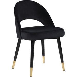 Pemberly Row Arched Back Upholstered Velvet Dining Chairs in Black