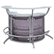Pemberly Row Contemporary Metal 3-Piece Curved Bar Unit in Silver
