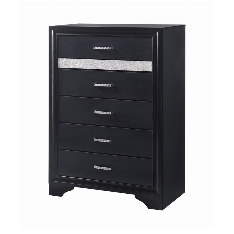 Pemberly Row 5-piece Full Platform Storage Wood Bedroom Set Black