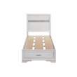 Pemberly Row 1-Drawer Storage Platform Wood Twin Bed in White