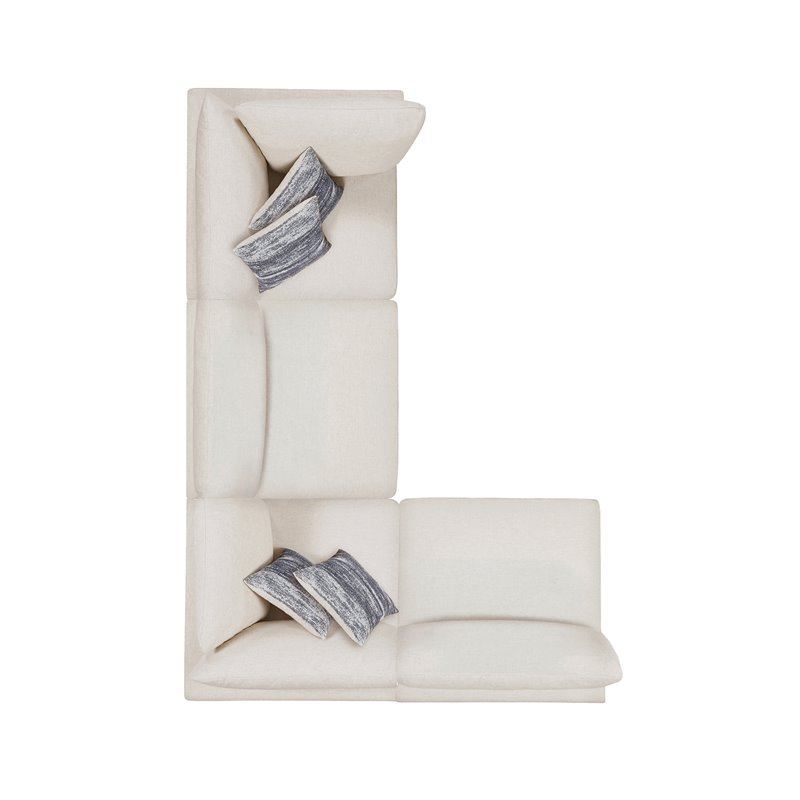 Pemberly Row 4-Piece Modern Fabric Upholstered Sectional in Beige