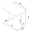 Pemberly Row Rectangular Modern Metal Snack Table in Black/Brown