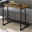Pemberly Row Rectangular Modern Metal Snack Table in Black/Brown