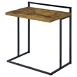 Pemberly Row Rectangular Modern Metal Snack Table in Black/Brown