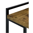 Pemberly Row Rectangular Modern Metal Snack Table in Black/Brown