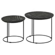 Pemberly Row 2-Piece Round Wood Top Nesting Table in Matte Black