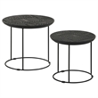 Pemberly Row 2-Piece Round Wood Top Nesting Table in Matte Black