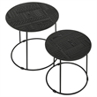 Pemberly Row 2-Piece Round Wood Top Nesting Table in Matte Black