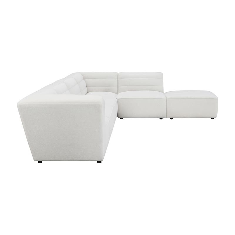 Pemberly Row 6-Piece Faux Leather Upholstered Sectional in White