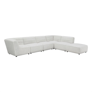 Pemberly Row 6-Piece Faux Leather Upholstered Sectional in White