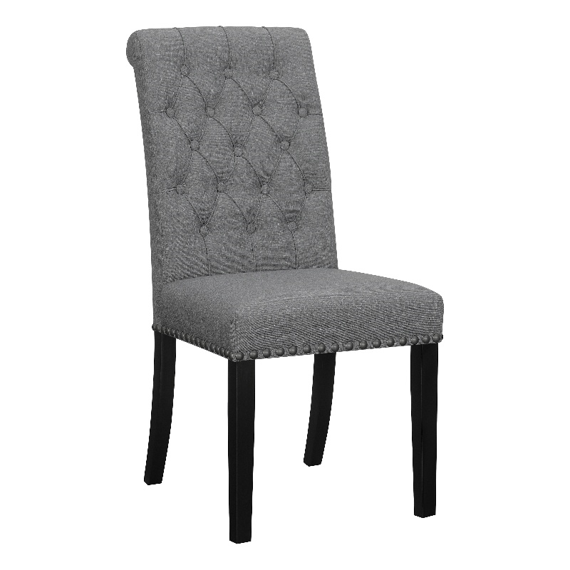 Pemberly Row Upholstered Traditional Fabric Dining Chairs in Gray