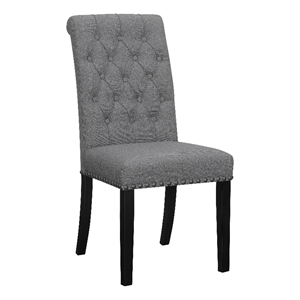 Pemberly Row Upholstered Traditional Fabric Dining Chairs in Gray