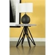 Pemberly Row Modern Wood Round End Table with Hairpin Leg in Gray