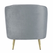 Pemberly Row Contemporary Velvet Upholstered Turfed Chair in Gray