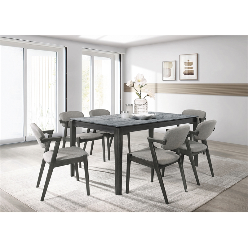 Pemberly Row Fabric Upholstered Fabric Dining Chairs in Gray