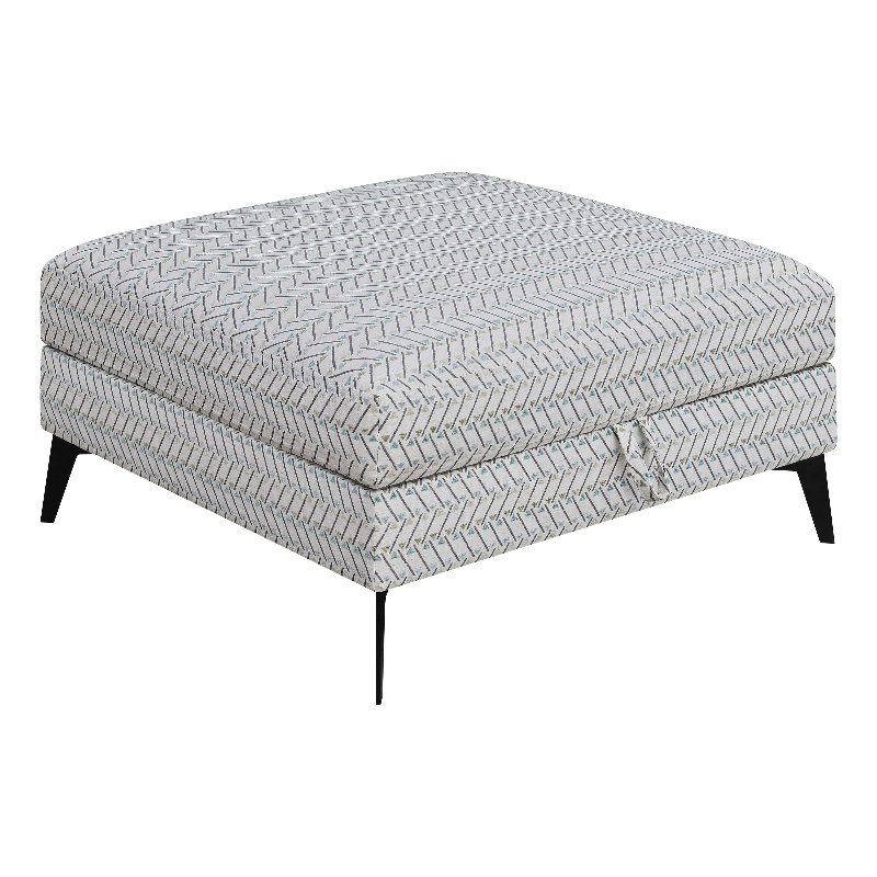 Pemberly Row Modern Upholstered Ottoman in Multi-Color Finish