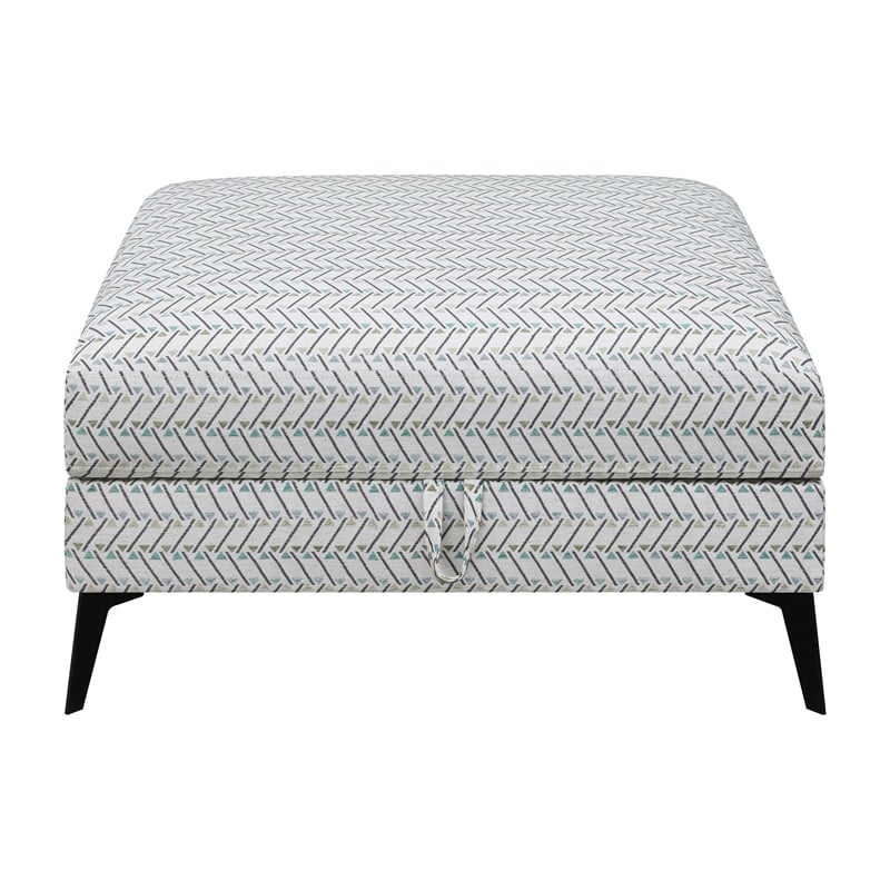 Pemberly Row Modern Upholstered Ottoman in Multi-Color Finish