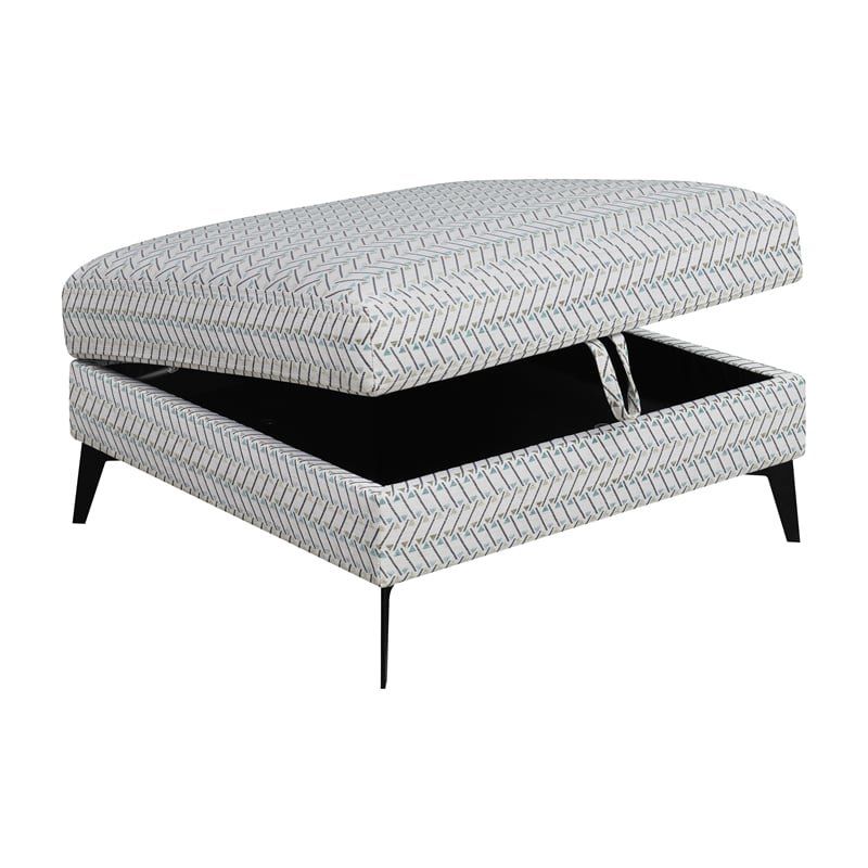 Pemberly Row Modern Upholstered Ottoman in Multi-Color Finish