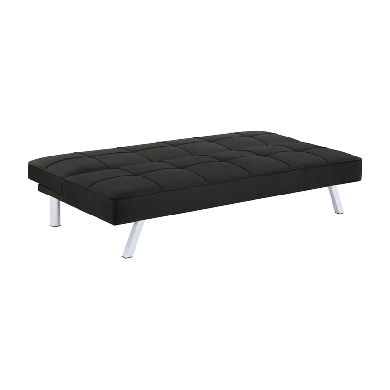 Pemberly Row Modern Fabric Upholstered Tufted Sofa Bed in Black