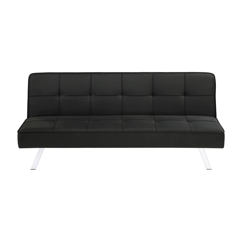 Pemberly Row Modern Fabric Upholstered Tufted Sofa Bed in Black