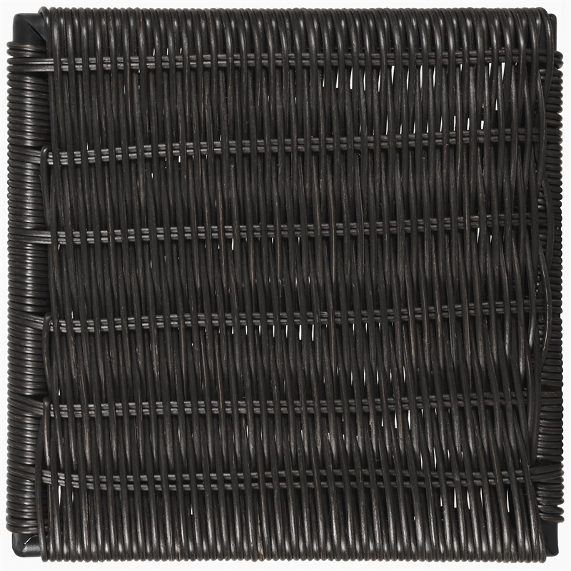 Pemberly Row Assembled Rattan Upholstered Dining Chairs in Brown Finish