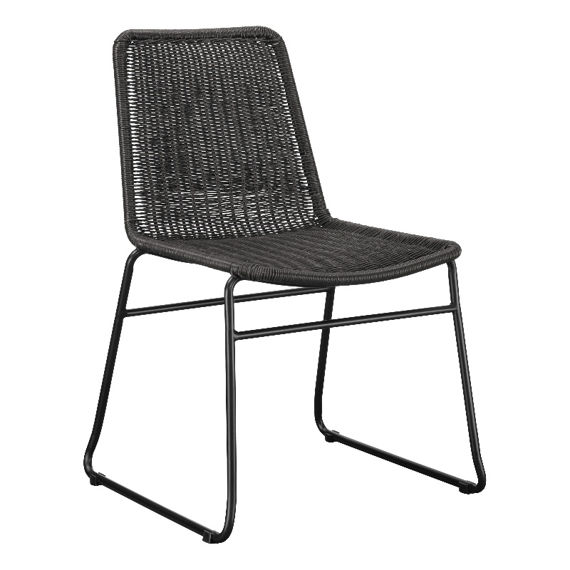 Pemberly Row Assembled Rattan Upholstered Dining Chairs in Brown Finish