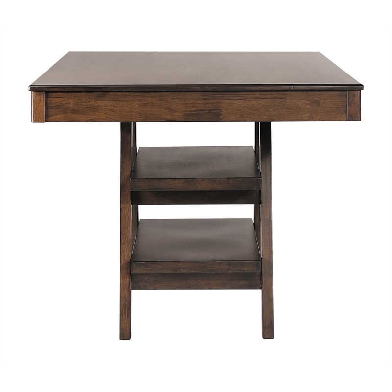 Pemberly Row 2-Drawer Transitional Wood Dining Table in Walnut