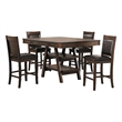 Pemberly Row 5-piece Rectangular Wood Dining Set Brown and Walnut