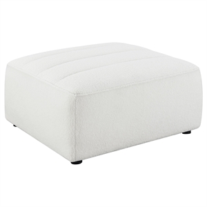 Pemberly Row Contemporary Fabric Upholstered Ottoman in Natural