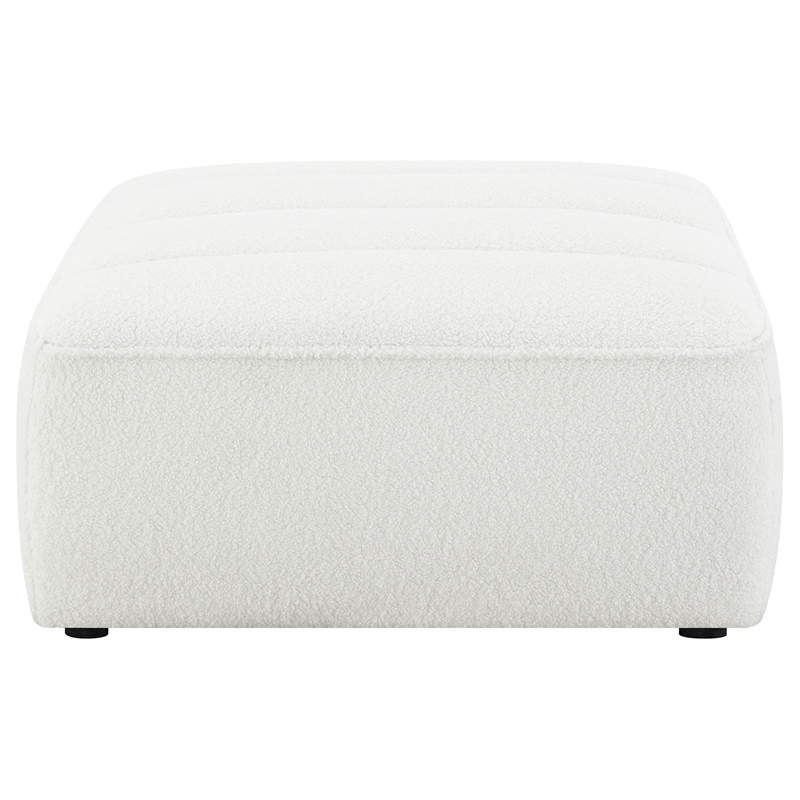 Pemberly Row Contemporary Fabric Upholstered Ottoman in Natural